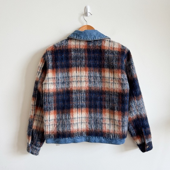 ANTHROPOLOGIE • Pilcro Plaid Denim Mix Jacket in Blue Morif • XS - Picture 8 of 16